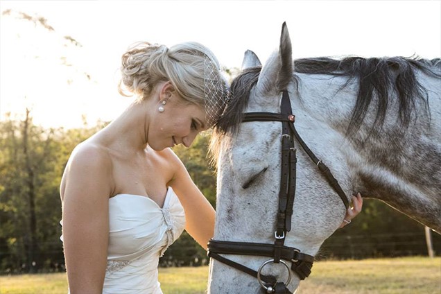 Bride with a horse